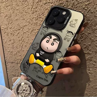 酷拽小新适用于苹果17PROMAX手机壳iPhone16卡通15趣味14硬壳13爆