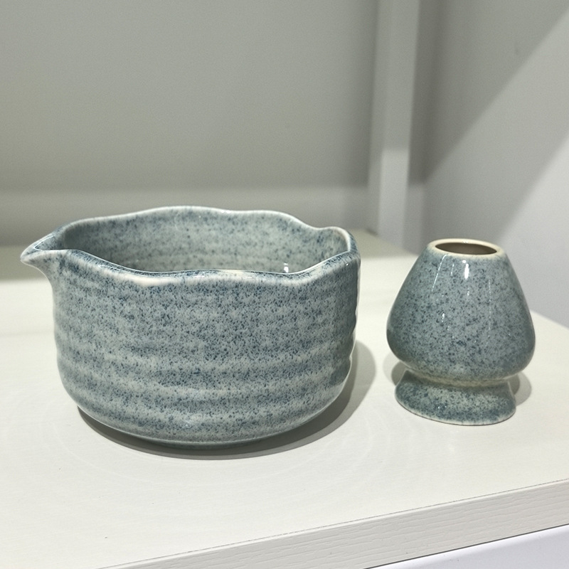 口付き抹茶ボウル、陶器製日本抹茶ボウル、抹茶ツール、茶筅、宋代茶セット、大腹ボウル|undefined