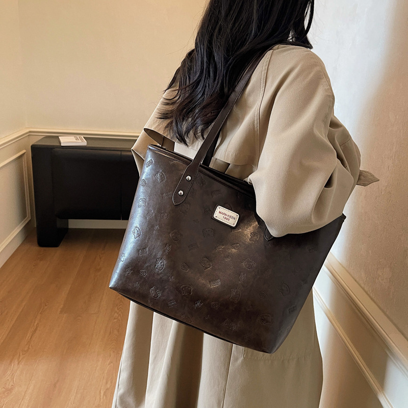 时尚豹纹女包厂家批发大容量托特包外贸款精致单肩包通勤手提包