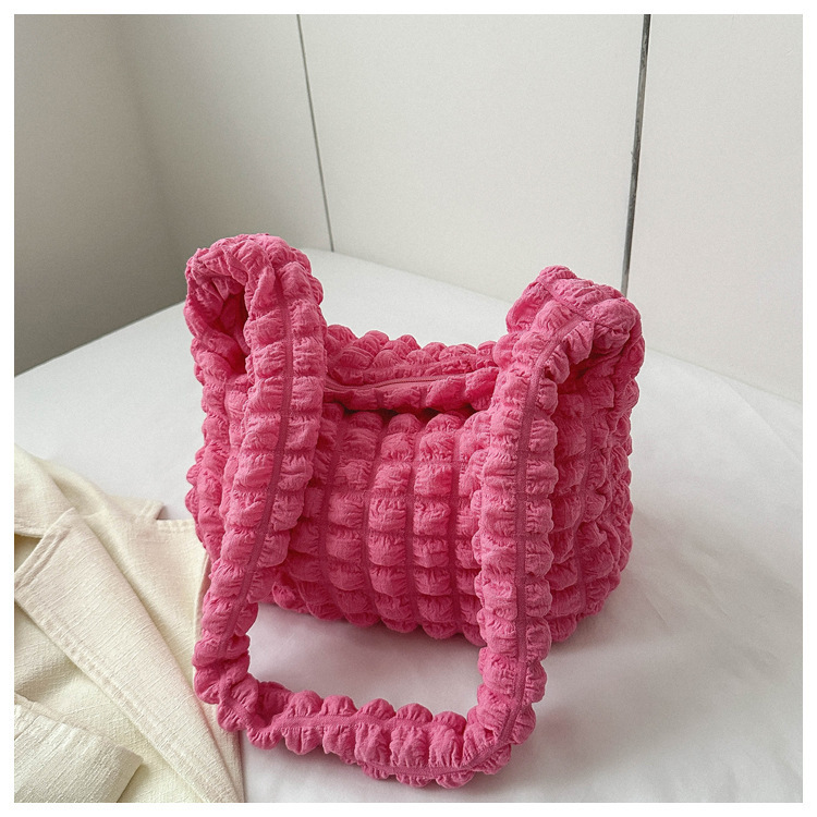 Pleated Bag for Women 2024 Popular Trend Fashion Simple Elegant Single Shoulder Armpit Bag Commuter Casual Handbag