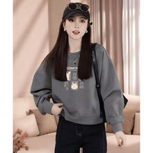 卫衣女2025早秋冬短款卫衣宽松设计感小个子长袖外穿上衣外套