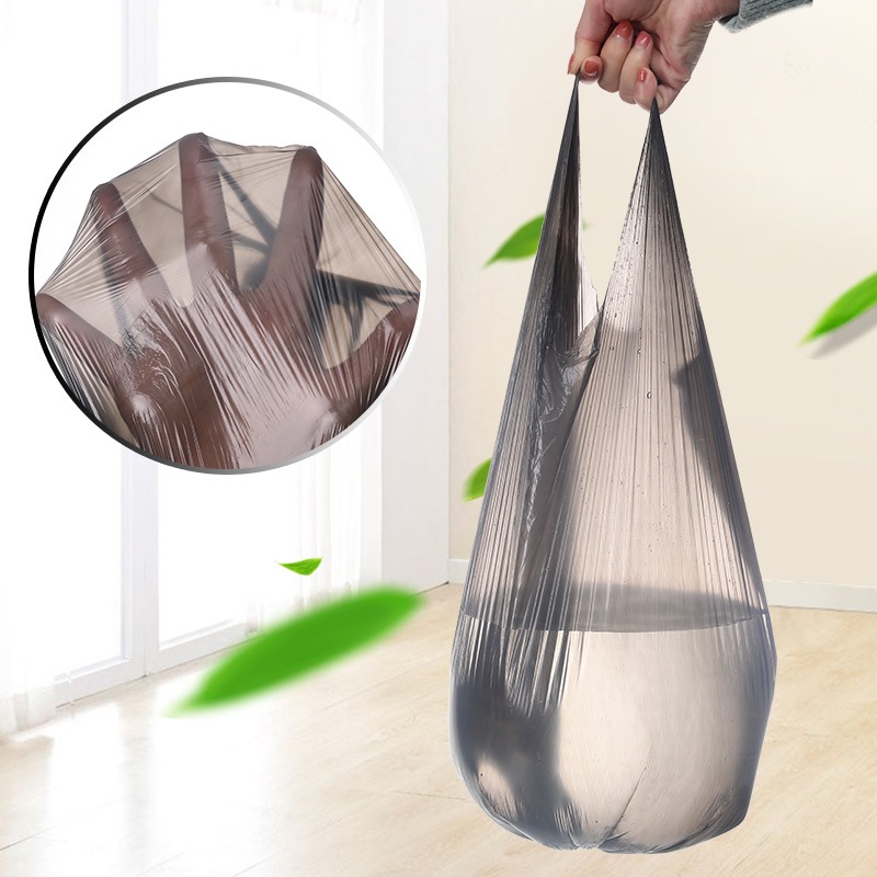 Z厂家直供加厚手提式黑色垃圾袋 家用厨房一次性背心式塑料方便袋