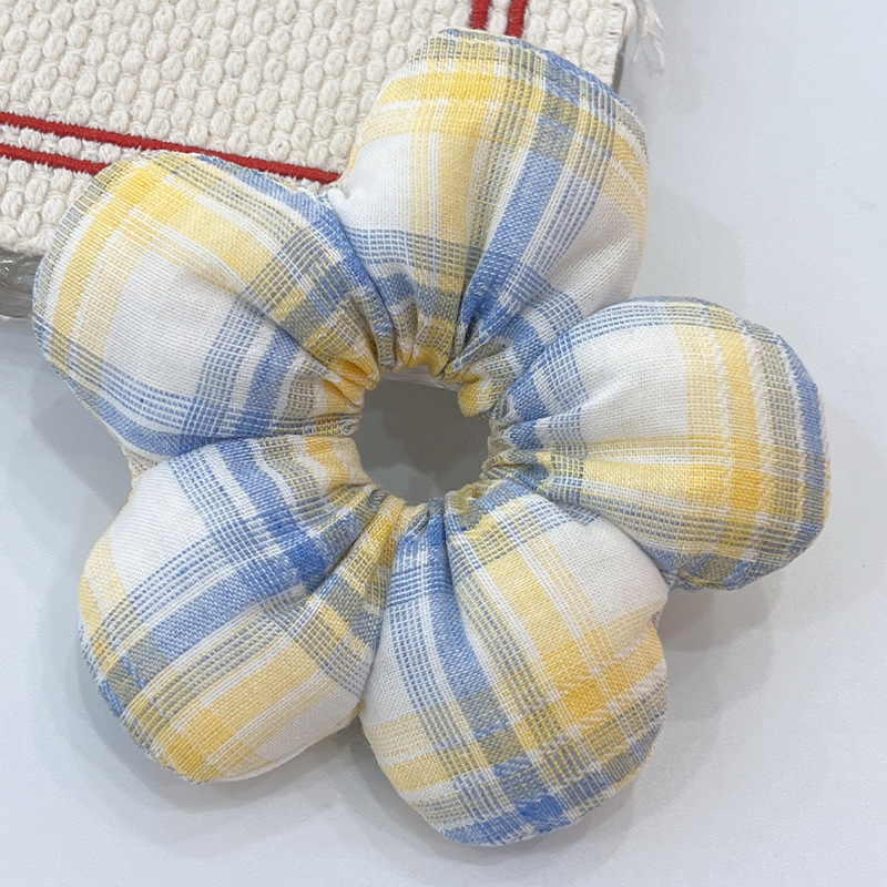 Coreana para niños lindos puntos ondulados flor anillo de cabello para chicas bolas de cabeza collar para chicas joyerías de cabello dulce cola de caballo