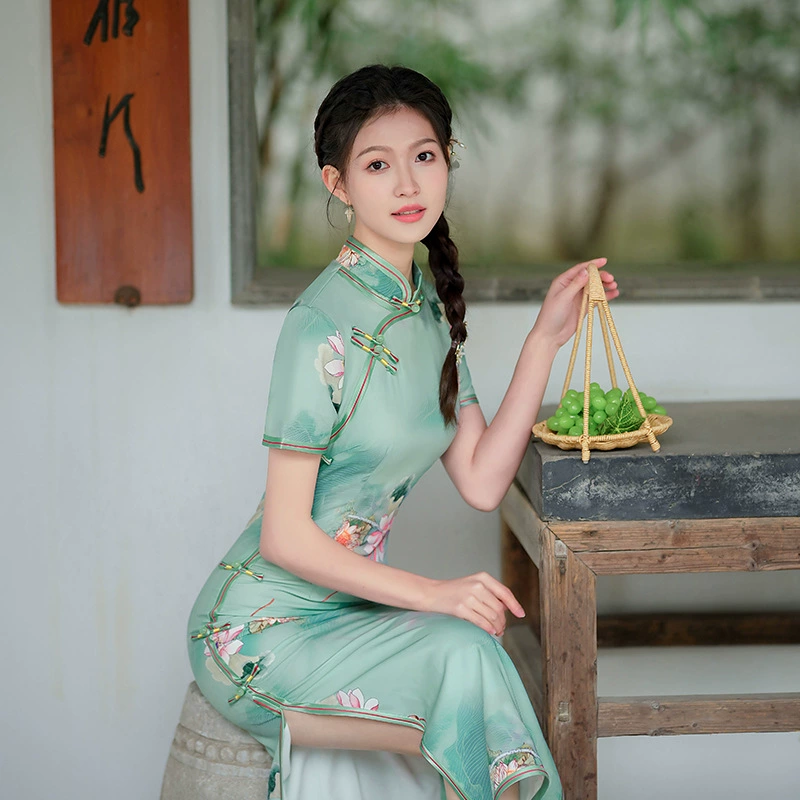 Чонсанама? (Cheongsam) платье, свежая лёгкая юбка, стиль высокого качества, китайский стиль