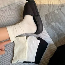 婴儿级抗菌防臭无骨月子袜堆堆袜夏季薄款中筒白色袜子学生版长款