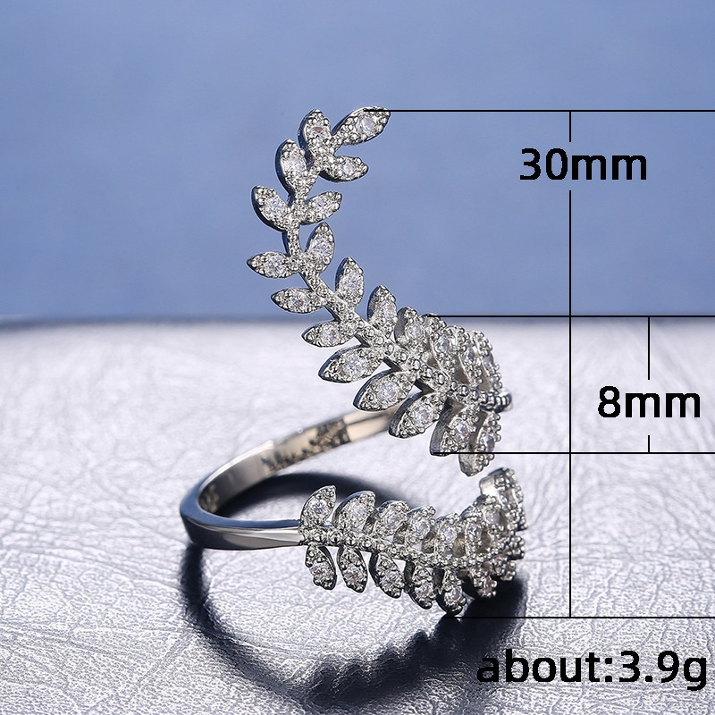 Adjustable Olive Leaf Ring In Alloy For Women Geometric Style_voghion.com