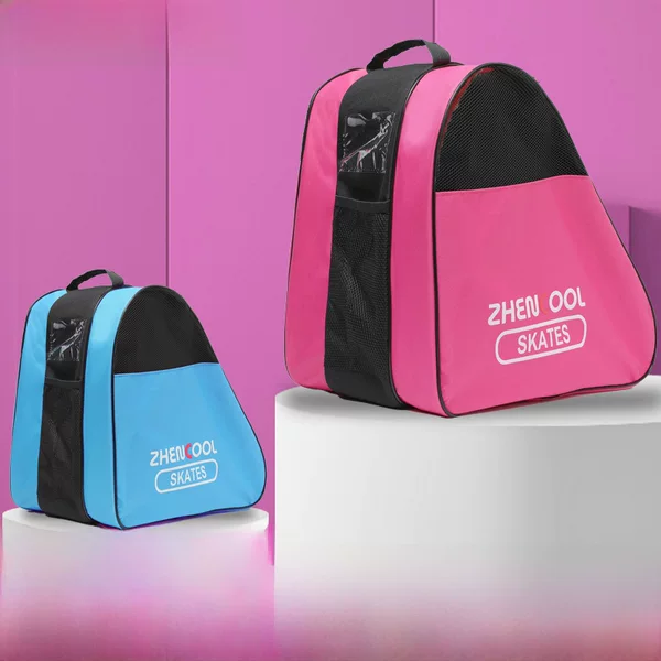 Wholesale roller skating bag three-layer bag triangle shoulder backpack children men's and women's roller skating shoes bag roller skates
