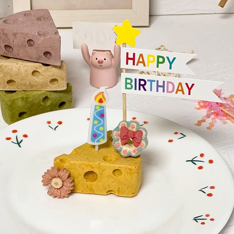 Pet Birthday Cake Cat and Dog Freeze-Dried Cheese Cake Hamster Small Dog Party Decoration Plate Snacks