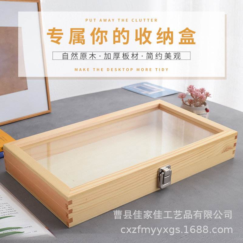 Display Wooden Box with Lock Transparent Storage Box Jewelry Companion Gift Box Rectangular Collection Badge Small Wooden Box Display Wooden Box with Lock Transparent Storage Box Jewelry Companion Gift Box Rectangular Collection Badge Small Wooden Box