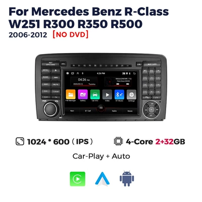 Cross-Border Wholesale Mercedes Benz R-Class W251 R300 Mercedes R 7inch Android Navigation Without Disc Drive (DVD Navigation) - 8227l-quad-core-wifi-version-232-carplay