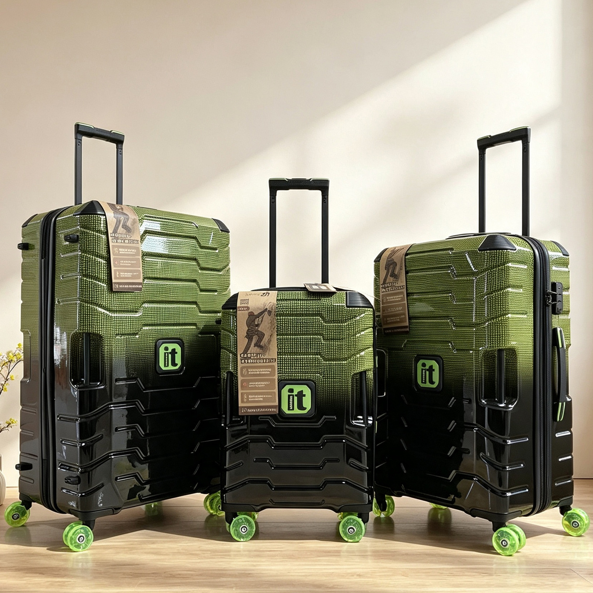 Original, authentic, trendy, functional IT-style trolley suitcase with extension compartment, TSA lock, gradient color, 20/25/29 inch.