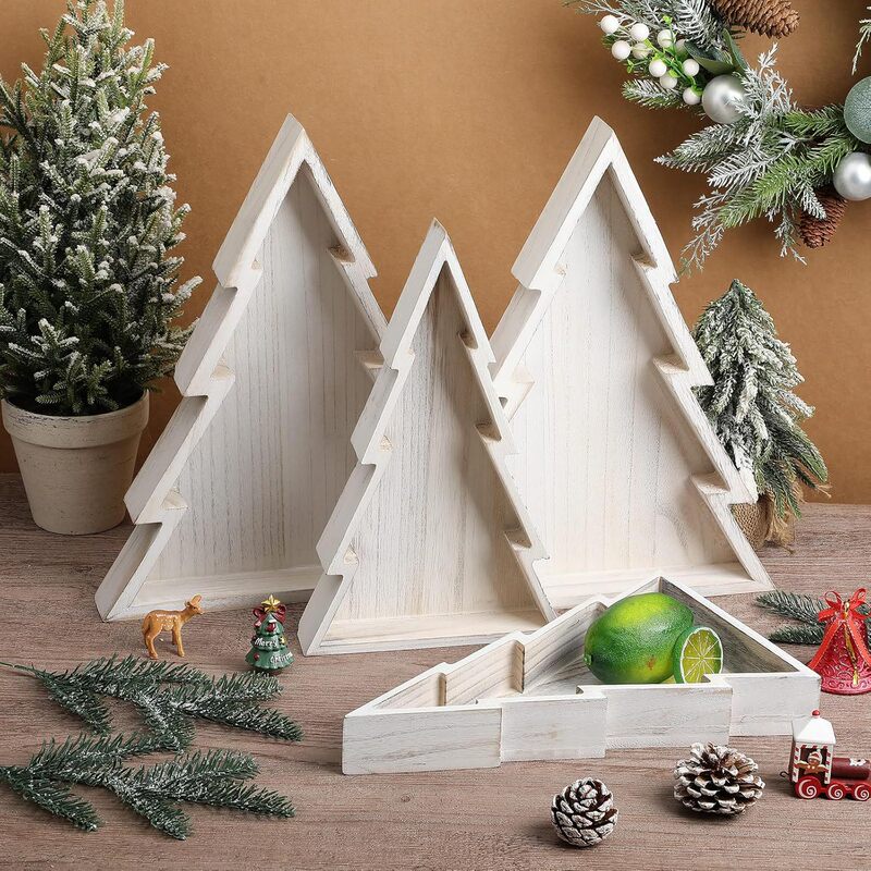 Wooden Christmas Tree Serving Tray Rustic Appetizer Tray Christmas Tableware Decorative Plate Farmhouse Snack Charcoal Board Wooden Christmas Tree Serving Tray Rustic Appetizer Tray Christmas Tableware Decorative Plate Farmhouse Snack Charcoal Board