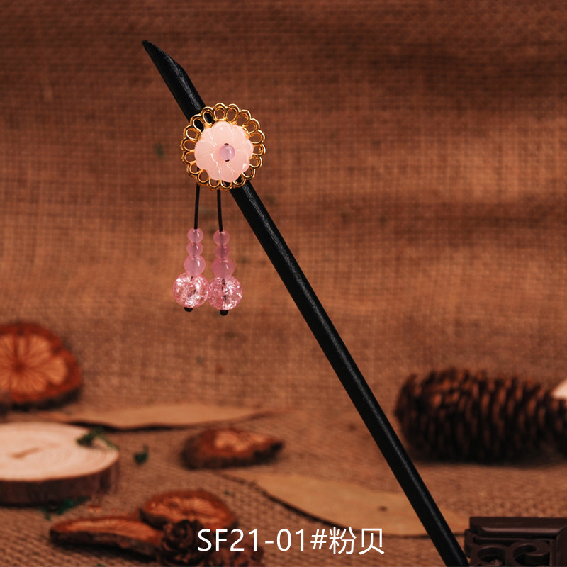 古代スタイルのタッセルヘアピン、模造黒檀ヘアピン、漢服アクセサリー、チャイナドレスヘアピン、ヘアアクセサリー、女性へのギフト|undefined
