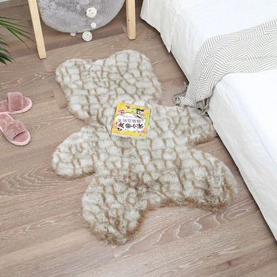 Car Carpet, Cute Plush Carpet, Small Carpet - coral-pattern-bear-imitation-rabbit-fur-3cm-hair-length-7090cm