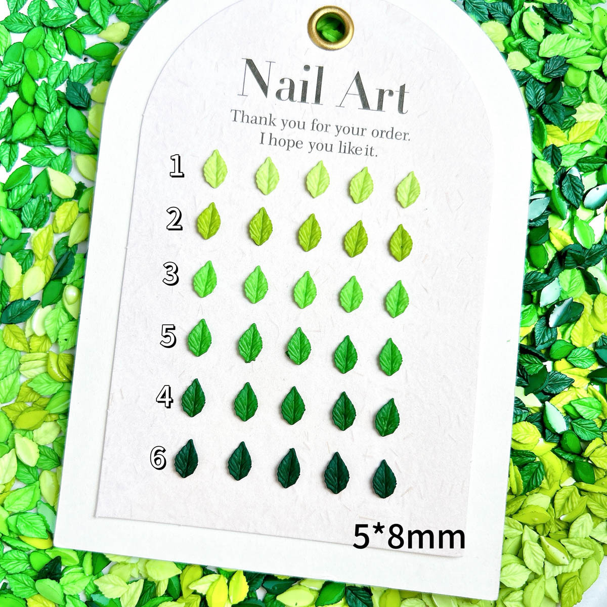 Green Small Leaf Nail Decoration Leaf Nail Art Jewelry Earrings Hairpin DIY Resin Little Red Book Live Broadcast Cross-Border