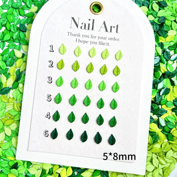 Green Small Leaf Nail Decoration Leaf Nail Art Jewelry Earrings Hairpin DIY Resin Little Red Book Live Broadcast Cross-Border
