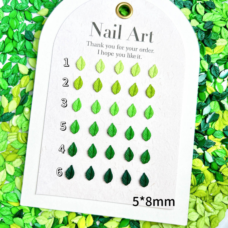 Green Small Leaf Nail Decoration Leaf Nail Art Jewelry Earrings Hairpin DIY Resin Little Red Book Live Broadcast Cross-Border