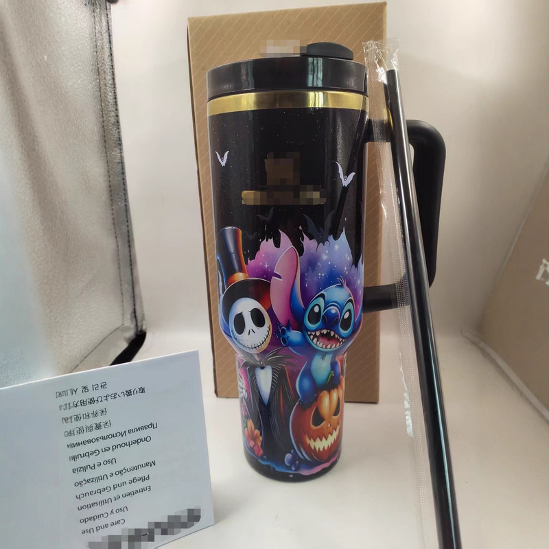 亚马逊史丹利保温杯40oz大容量不锈钢汽车杯卡通史迪仔车载冰霸杯|undefined