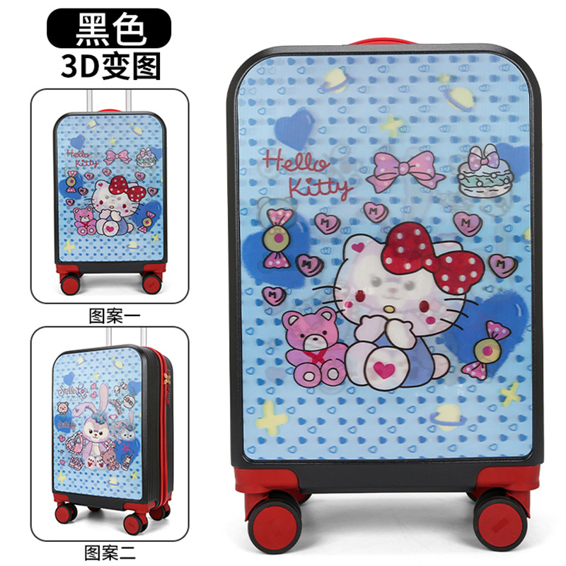 Capacious universal cartoon suitcase, 3D, gradient, wholesale