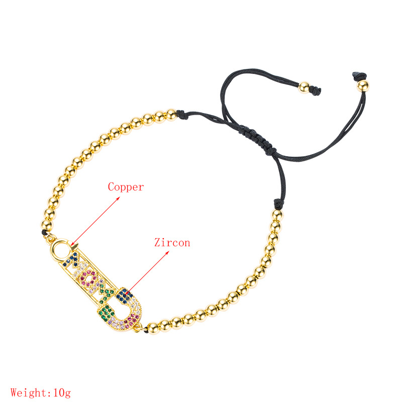 Mode Buchstabe Mom Stiftform Kupfer Eingelegt Zirkon Armband Großhandel display picture 1