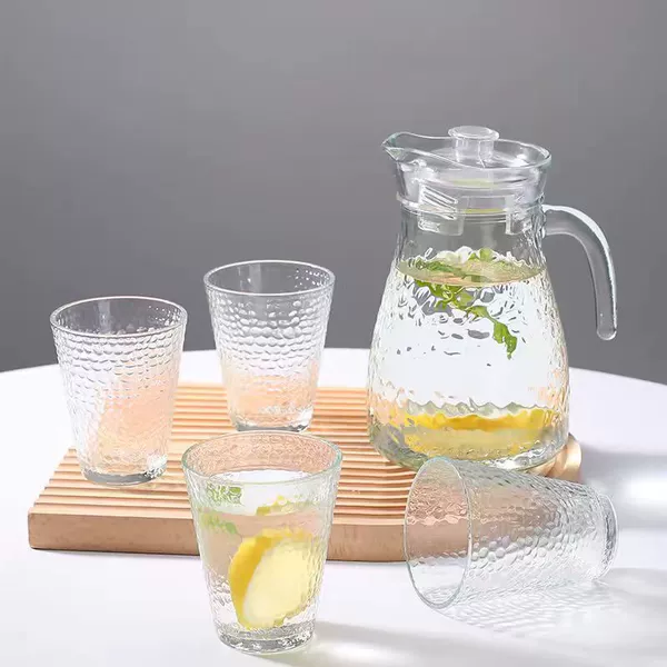Hammered water set (1 pot, 4 cups)
