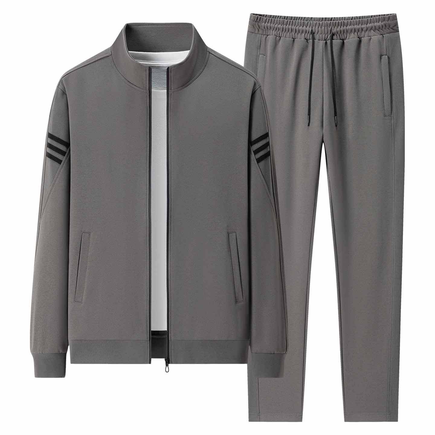 Trajes de otoño transfronterizos de mediana edad, trajes deportivos de primavera y otoño para hombres, pantalones casuales para papá, dos piezas, tamaño extra grande