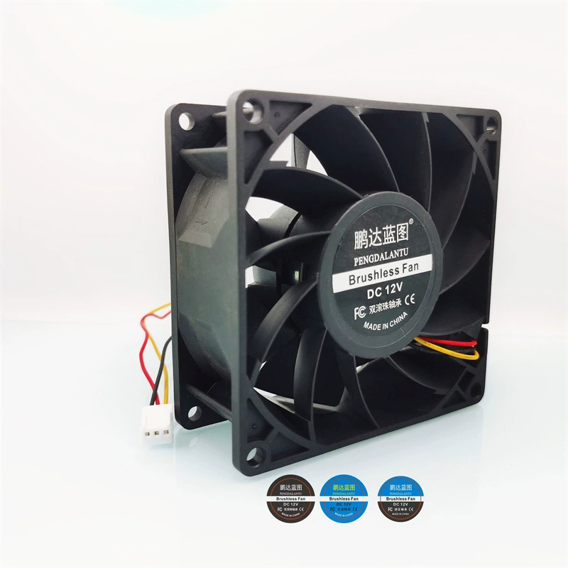 Бесщеточный вентилятор 9238/9038, DC 12V 0,34A, двойной шарикоподшипник, 92×92×38 мм, с контролем оборотов
