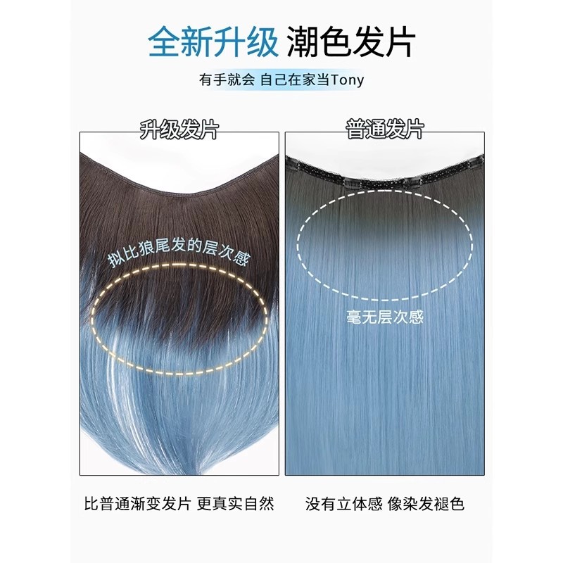 Extensión de Cabello Ondulado de Una Pieza de Fibra de Alta Temperatura con Clips