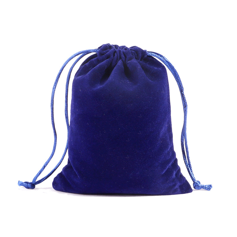 Bolsa de franela con cordón, auriculares, bolsa de embalaje de joyería, bolsa de tela de almacenamiento de joyería, bolsillo con cordón de franela negra al por mayor