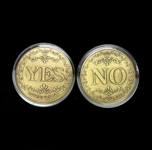 Decision Coin Lucky TKtemu Metal Commemorative Coin Magic Commemorative Medal Playable Yes No Right Wrong Game Coin