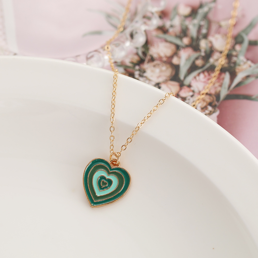 Fashion new fashion simple heart-shaped multi-layer alloy necklace