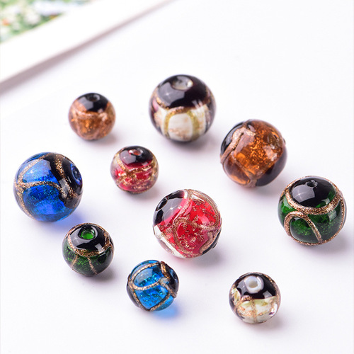 Sandalwood Agate Bead Bracelet and Necklace DIY Ancient Gold Wire Bead Wholesaler Beads Accessories Zibo Boshan