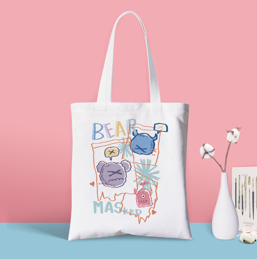 印花帆布袋现货印logo棉麻帆布袋简约单肩学生背心袋宣传印花广告