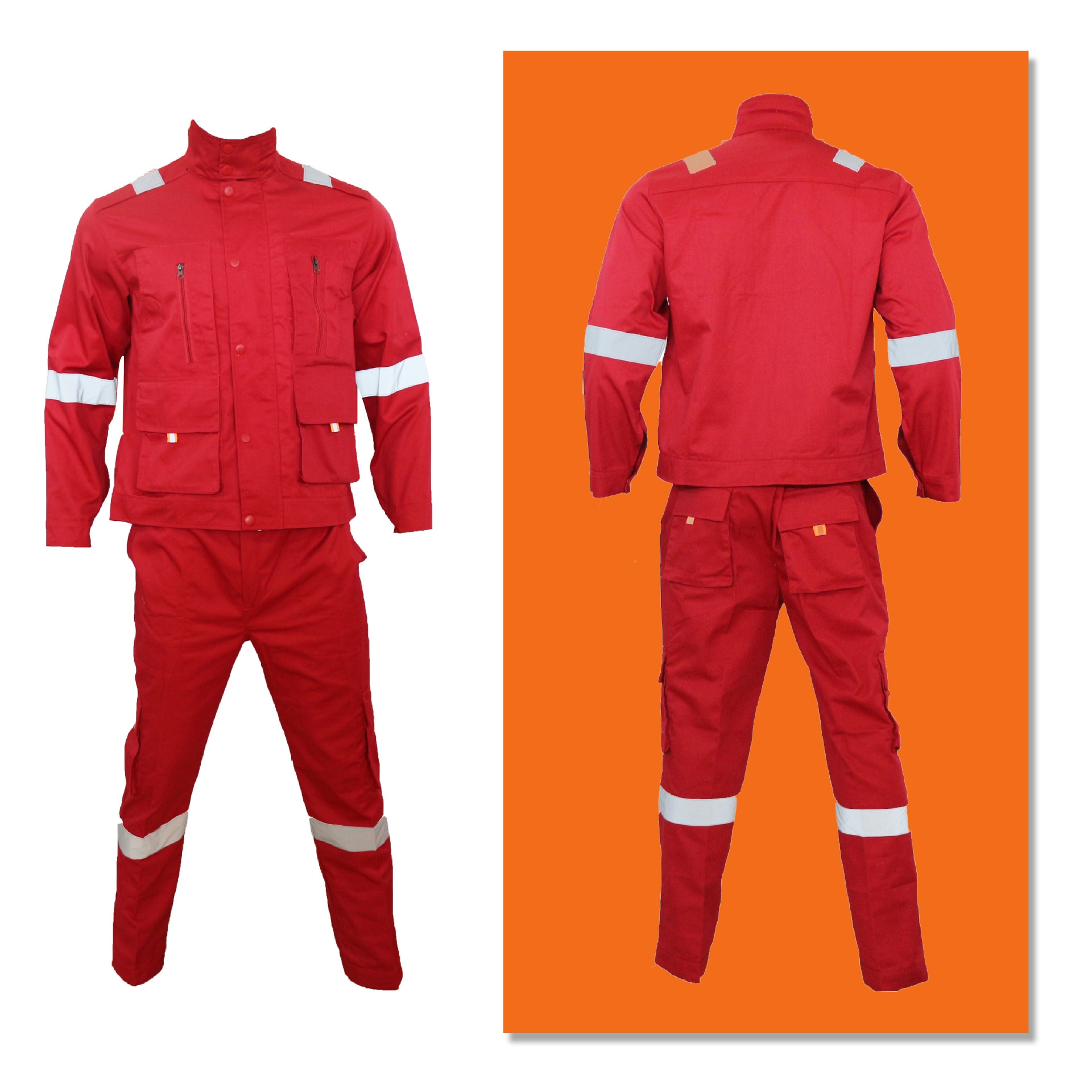 新款涤棉分体服带反光条厚款车间工厂工作带长袖劳保工人分体服