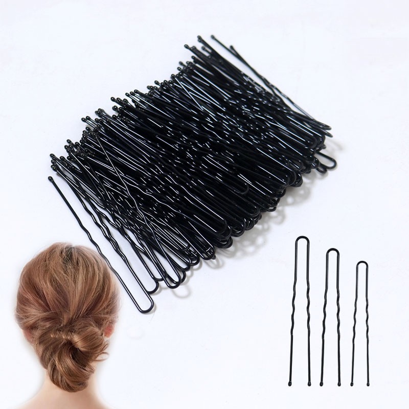 Bolsa de clip negro en forma de U coreano simple clip de cabello de la niña cabello roto clip de mejilla maquillaje lavado de cara accesorios para el cabello