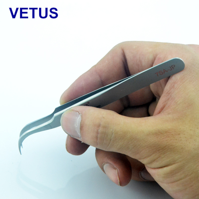 正品VETUS镊子 高精密不锈钢尖弯头镊子 耐酸防磁镊子 7SA-JP
