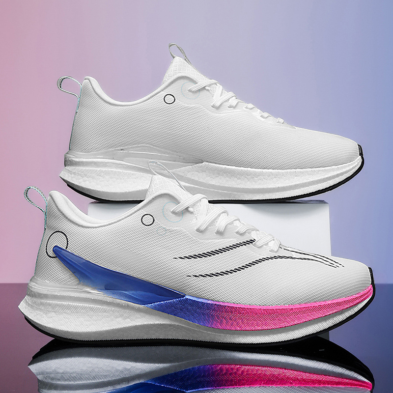 Fricción sonora real explosión suave zapatos de carrera de velocidad juvenil para hombres 2025 nuevo anti-deslizante desgaste pareja zapatillas deportivas