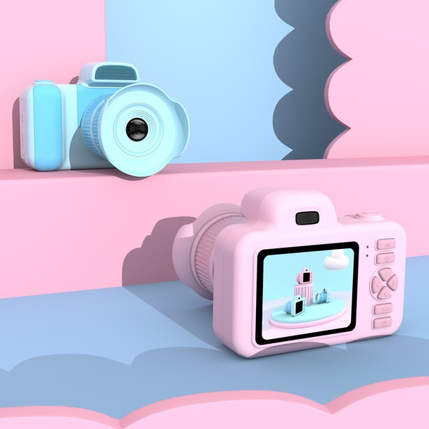 New SLR children's digital HD camera mini double photo puzzle parent-child cartoon toy cross-border gift