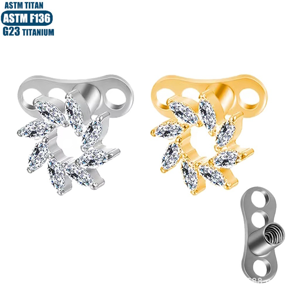 Pointed labret stud close-up product detail