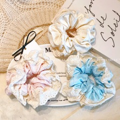 韓版甜美布藝蕾絲花邊大腸發圈發繩時尚百搭高彈力馬尾丸子頭髮飾