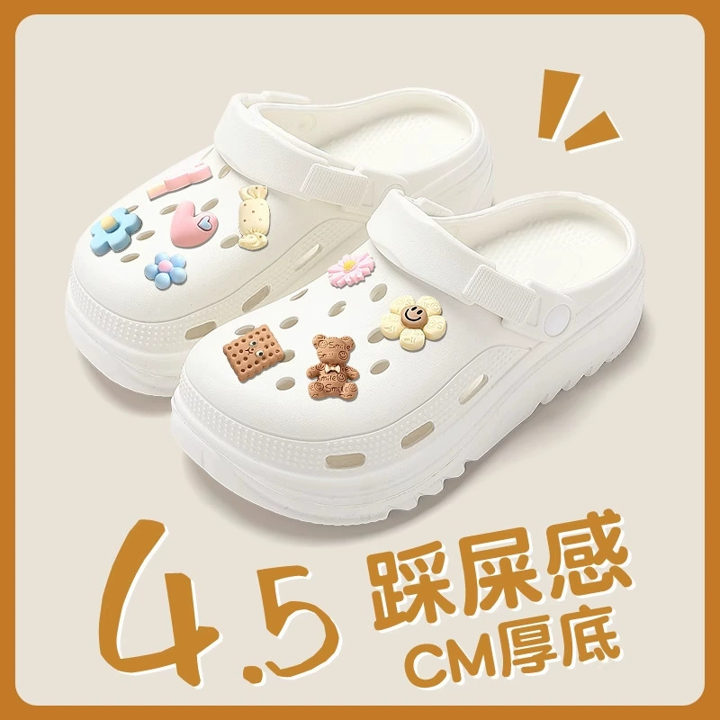Летняя нескользящая обувь с рисунком из мультфильма, пляжная платформа для катания, тапочки, интернет-знаменитость