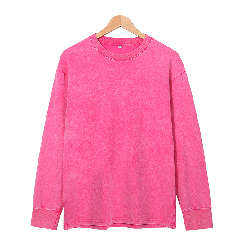 2025 Europa y América camiseta de manga larga hombre verano nuevo cuello redondo suelto superdimensionado americano retro in tide chaqueta