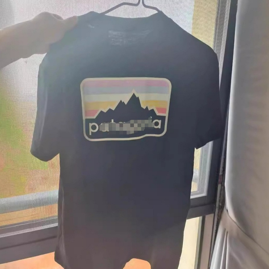 Estilo americano Patagonia al aire libre montaña serie hombres y mujeres del mismo estilo popular verano Camiseta de manga corta