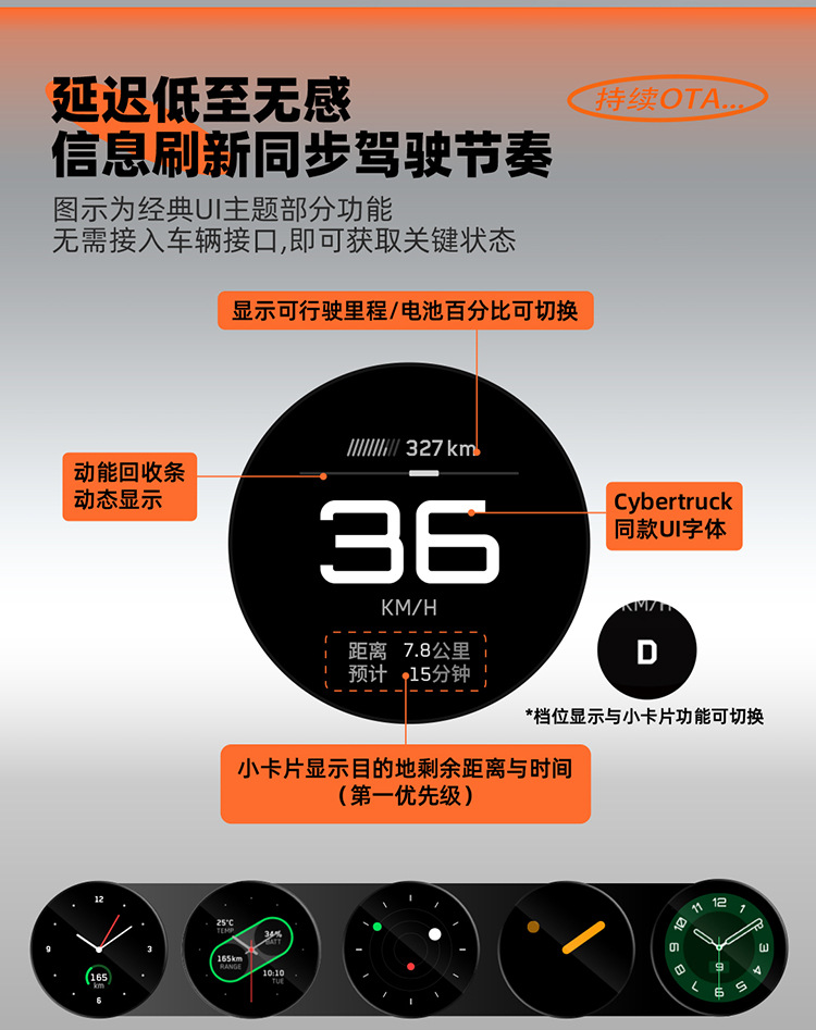 Tita Car Air Code Meter Wireless Magnetic Suction Type Is Suitable for Tesla's New Version Car Dashboard Display