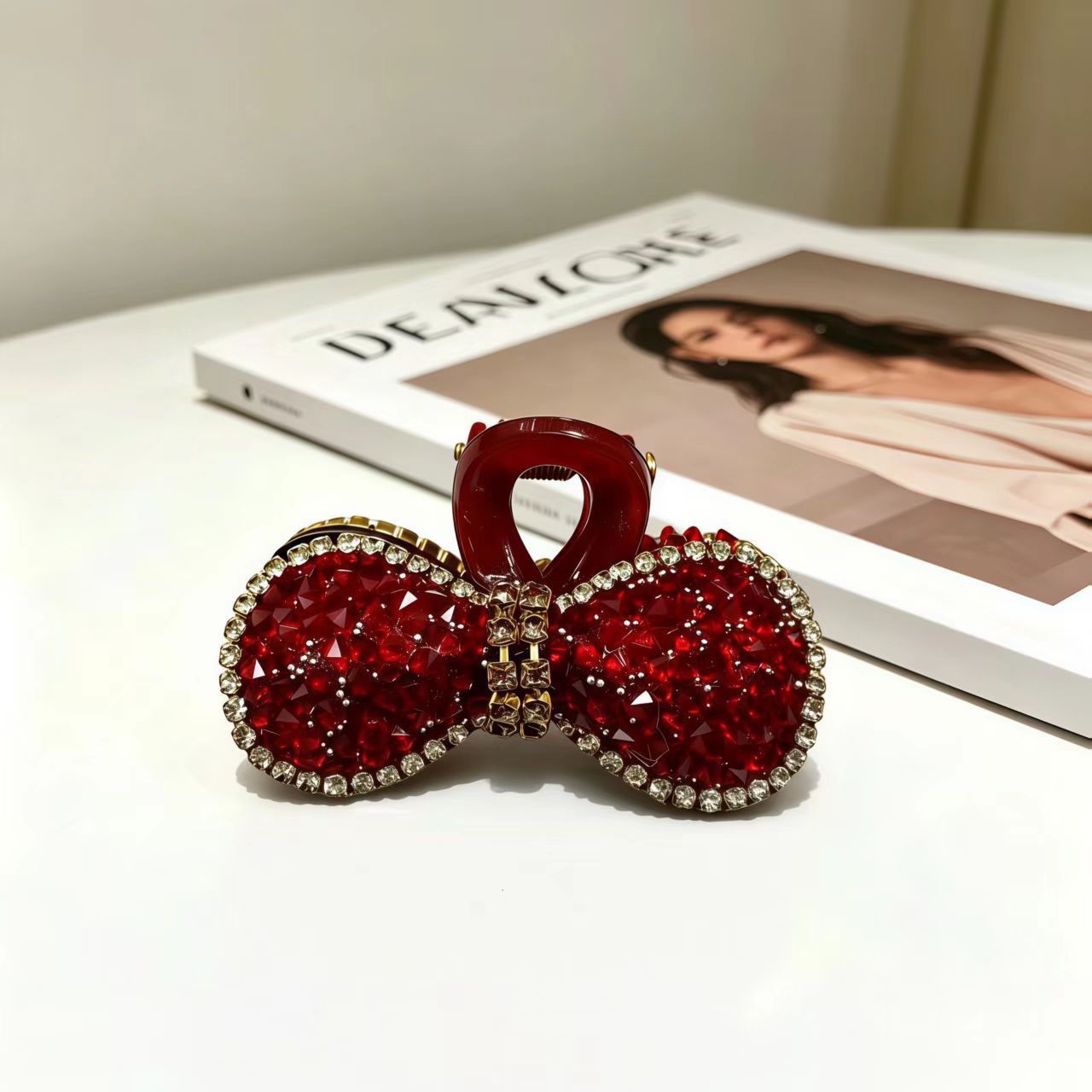 24#【레드】다이아몬드 나비넥타이【4.5cm】