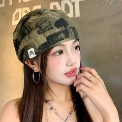废土风做旧磨破堆堆帽女美式复古时髦辣妹头巾帽夏季薄款包头冷帽