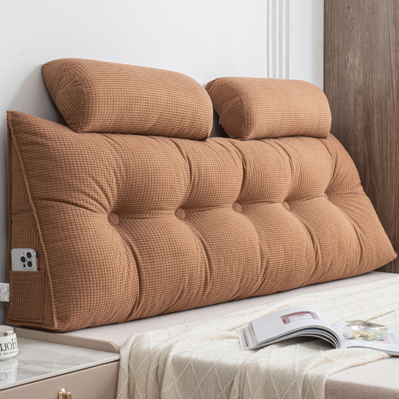 2025 新クリームスタイル寝室のベッドサイドクッション畳ソフトパッケージ腰サポート背もたれソファ出窓半分横たわる枕