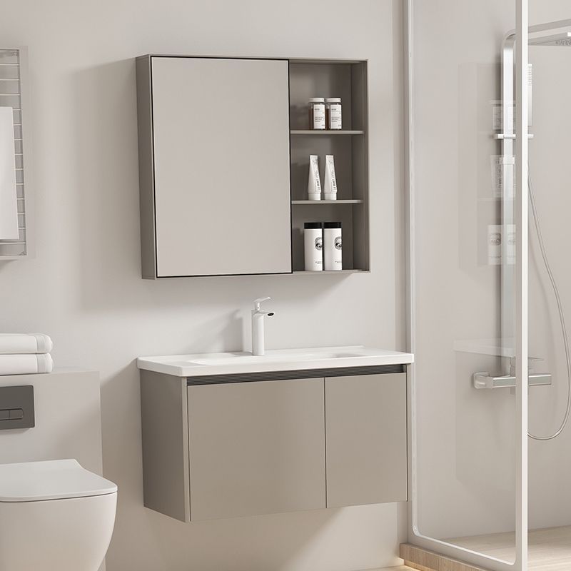Lavabo combinación baño gabinete de baño Acero inoxidable integrado lavabo cerámica moderno simple 36cm ancho