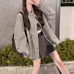 里斯本~2025早秋新款高级宽松廓型收腰风衣外套女气质百搭上衣潮