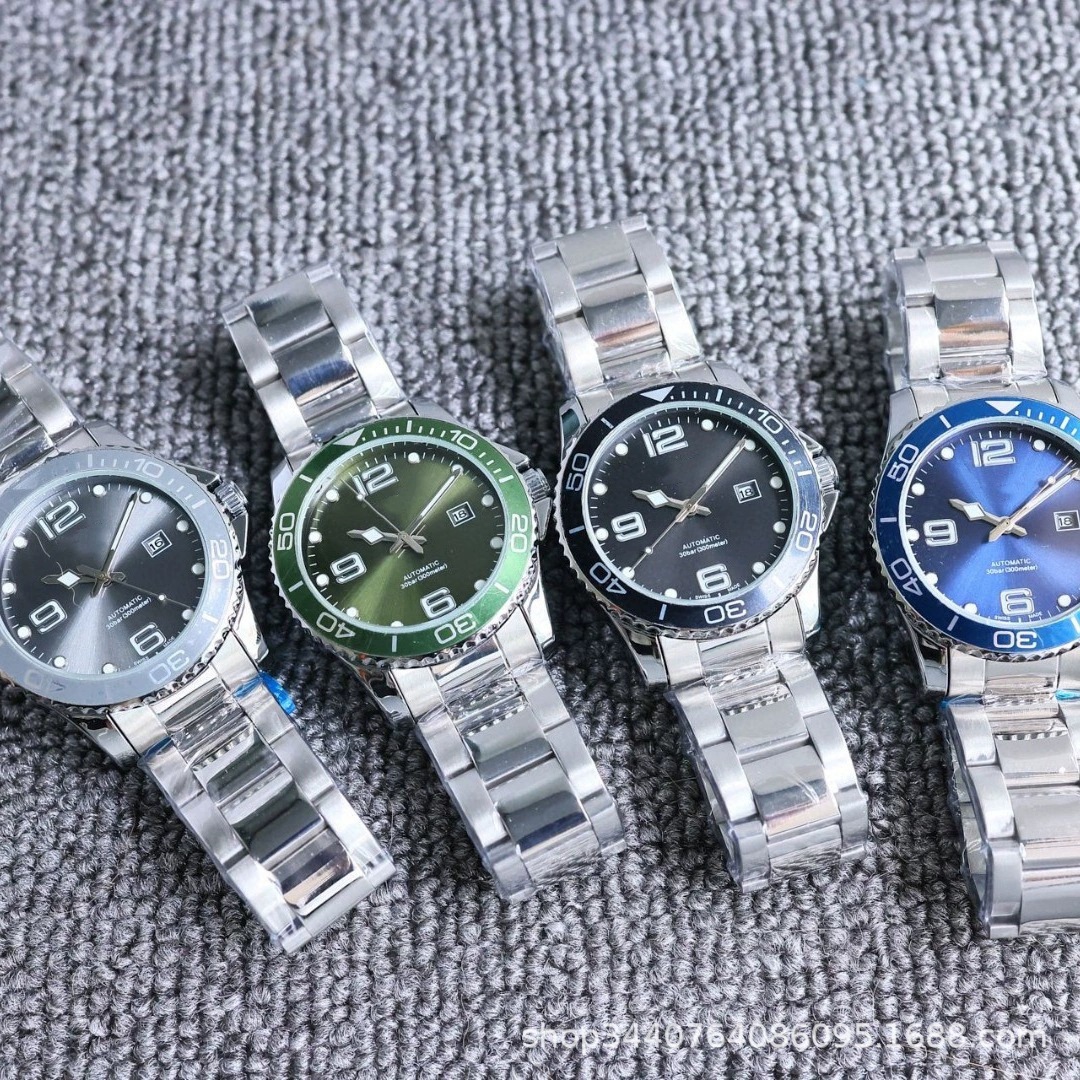 ZF跨境康卡斯浪家水鬼石英男款潜水表钢带商务夜光休闲男表批游艇